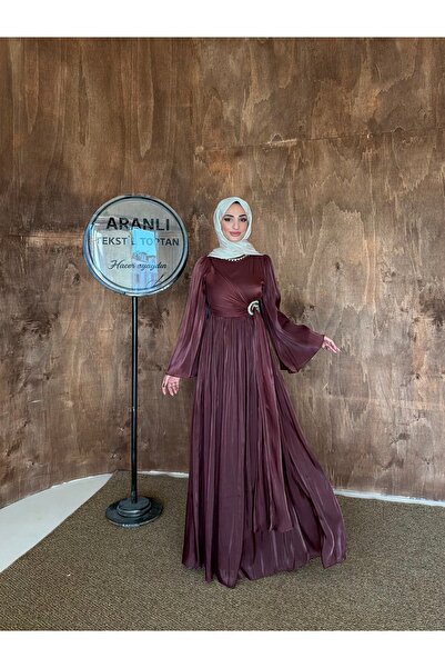 hacer ayaydın فستان سهرة إسلامي من الشيفون بتصميم أكمام على الطراز الإسباني م...