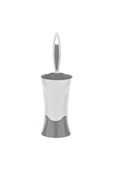 BAMI NETWORK Perie de WC din Plastic, Culoare Alba si Gri, Dimensiuni 37x11cm...