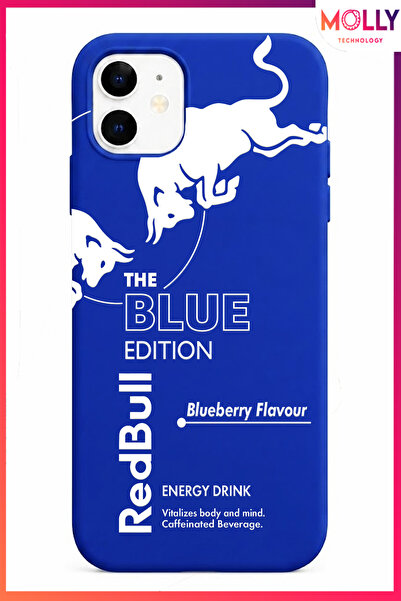 Molly iPhone MİNİ 12 İçin Saks Mavisi Redbull The Blue Edition Desenli İçi Ka...