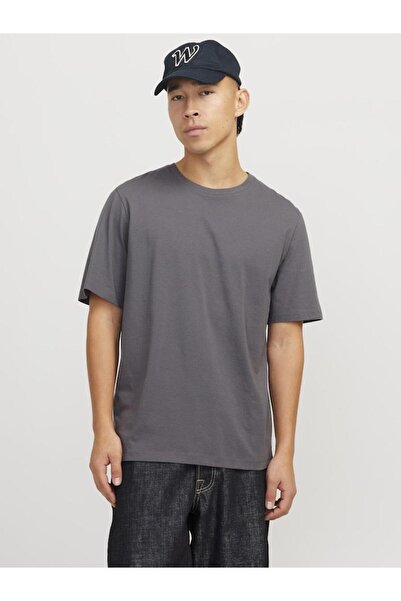 Jack & Jones Μπλούζα κοντομάνικη ανδρική "Daily" γκρι- Οργανικό βαμβάκι