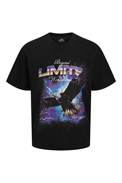 Jack & Jones Μπλούζα κοντομάνικη ανδρική "Eagle" μαύρη