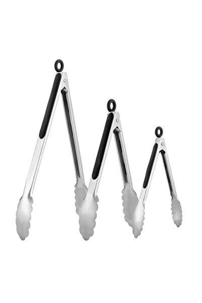 Morvena Picks Set de 3 clești de bucătărie pentru gătit, 8 ", 10 ", 13 ", din...