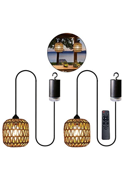 STARSTAR Two Battery-Powered Bohemian Pendant Light Sets Remote Control Wirel...