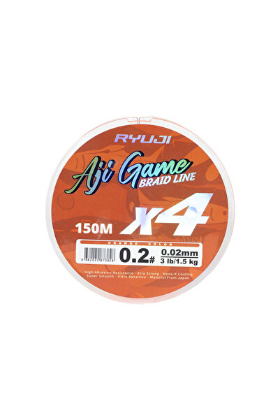 RYUJI AJI GAME 4X، 0.05 مم 150 متر، خيط برتقالي