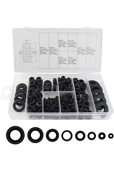 OEM Set de garnituri din cauciuc - 180 de piese - Negru - Dimensiuni asortate