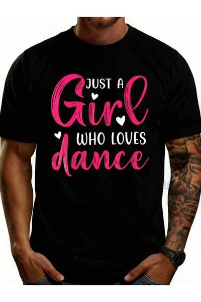 LİNA06 Men's% Cotton Retro-Shirt Just A Girl Who Loves Dance Graphic Tee - So...