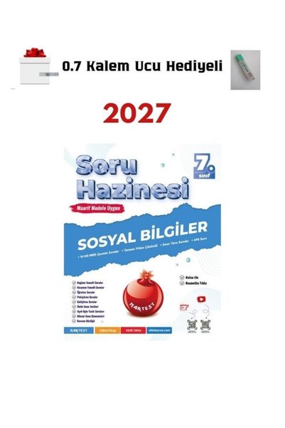 Nartest Yayınları Nartest 2027 7. Sınıf Sosyal Bilgiler Soru Hazinesi + 0.7 K...