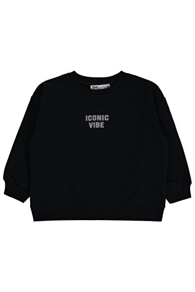 Civil Girls Basic Sweatshirt for Ages 2-5 - Black