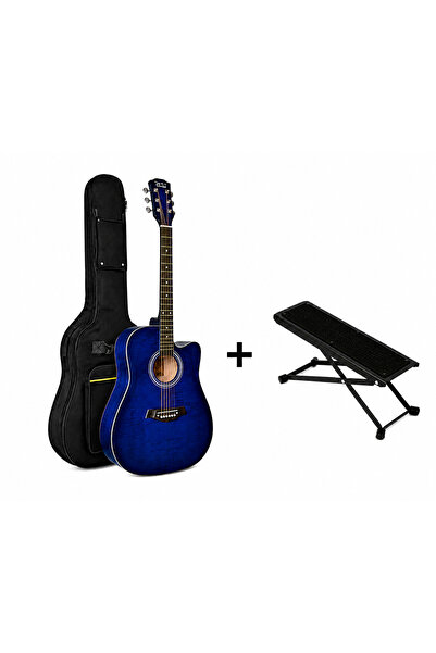 MegArya 38 Inch Blue Cutaway Acoustic Guitar with Premium Guitar Carry Bag & ...