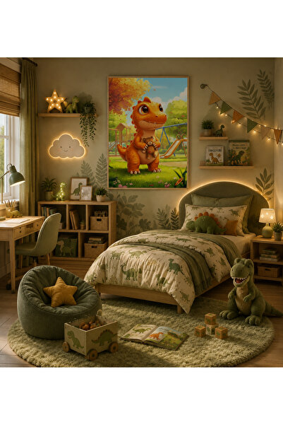 Generic Brand Tablou Canvas Micul Dinozaur Decorativ pentru Camera Copiilor –...