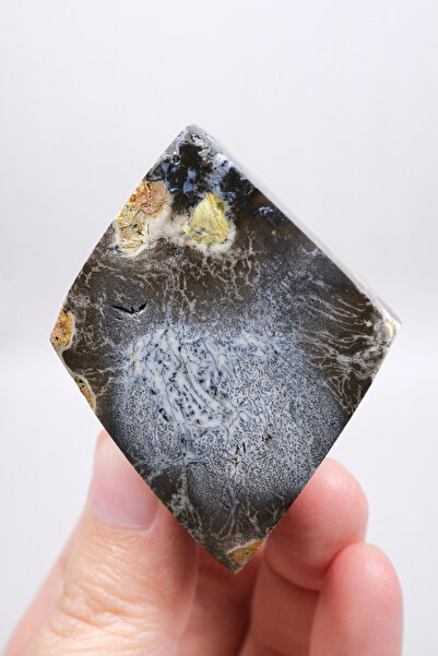 Dendritli Opal ve Agat ile Merlinite Harikası - Mükemmelliğe Parlatılmış!