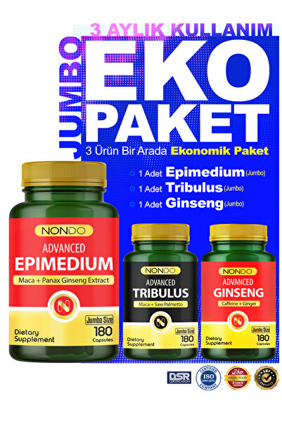 Nondo Erkekler Için Avantaj Paketi Epi Maca Tribulus Ginseng 3 Aylık kullanım...