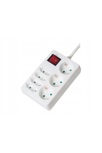 LogiLink LPS210 Prelungitor cu 7 prize Schuko/Euro, cu întrerupător, 5m, Alb