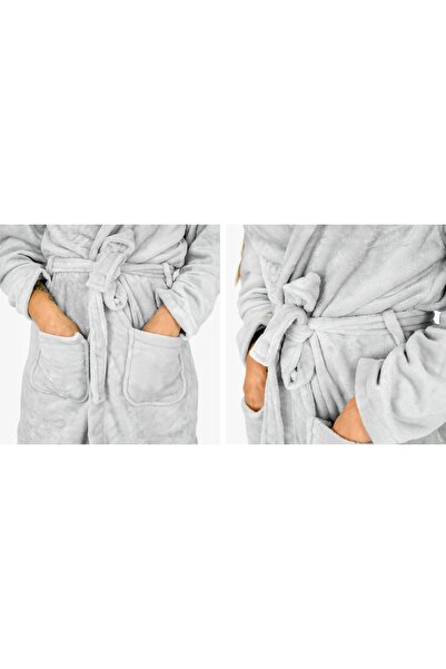 Onesies Halat de baie lung și călduros pentru femei, cu glugă, moale, cadou d...