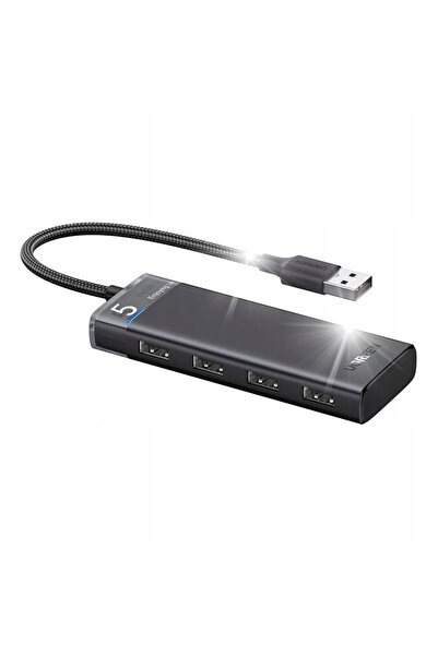 Ugreen CM653 Hub USB-A cu 4 porturi cu cablu de alimentare USB-A - Negru