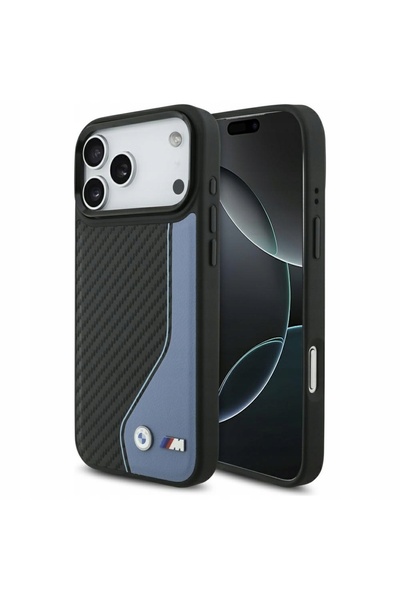 BMW Husă M Carbon Logo MagSafe pentru iPhone 17 Pro Max albastră