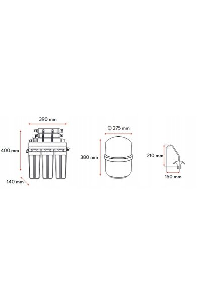 NO BRAND Filtru verde ro6 filtru de apă osmoză inversă mineralizator cu 6 grade