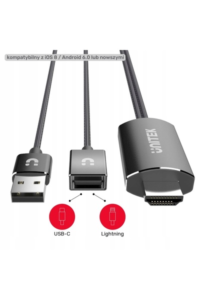 Unitek Cablu USB la HDMI Telefon - TV (M1104A)