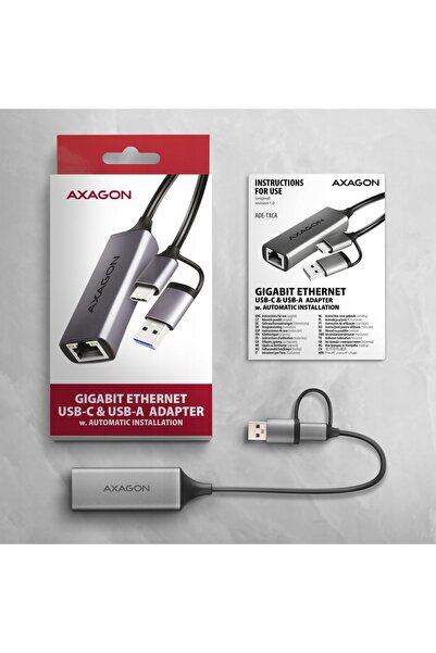 NO BRAND Adaptor de rețea Axagon ADE TXCA USB-C + USB-A Gigabit Ethernet