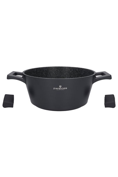 ZWIEGER Vas din piatră neagră cu capac 28 cm / 5,5 l