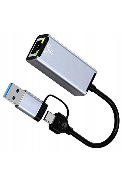 Gembird Adaptor de rețea USB-C RJ45 Gigabit LAN Ethernet 1Gb pentru Laptop, P...