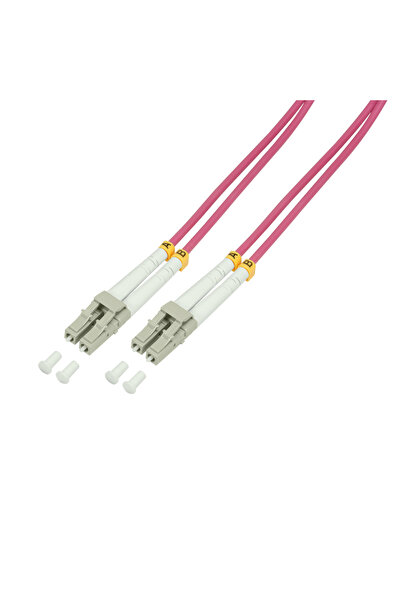LogiLink Cablu fibră optică duplex OM4 50/125µ LC-LC 5m Mov