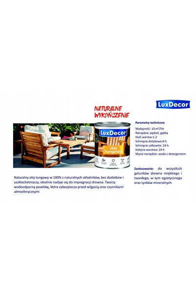 luxdecor Ulei pentru lemn pentru terase, mobilier de grădină 2,2L incolor