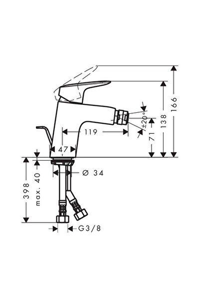 Hansgrohe Baterie bideu Logis crom 71204000