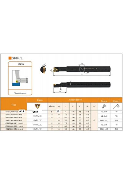 NO BRAND SIR Alezor de filetare de 6mm pentru 06IR 16mm