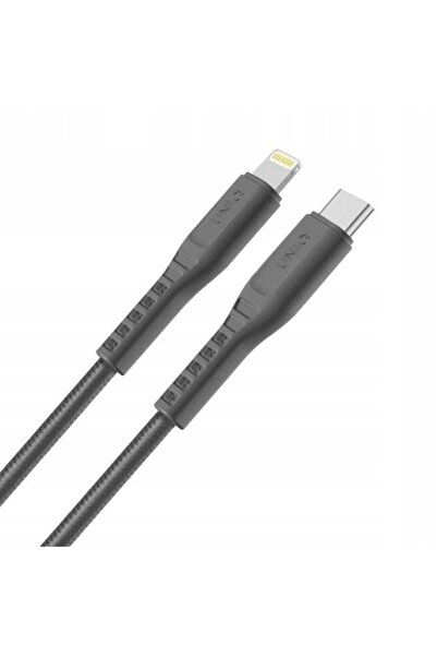 NO BRAND UNIQ Cablu MFI Flex USB-C-Lightning 18W din nailon gri/cenușiu