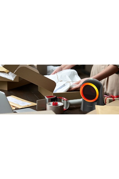Qoltec Scanner de coduri de bare 1D 2D QR USB de birou pentru depozite și mag...