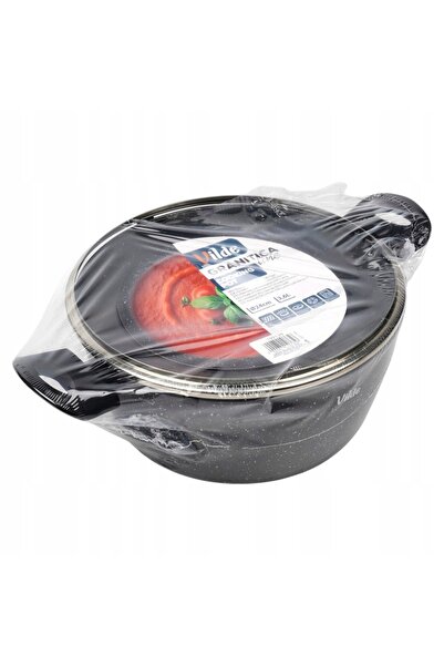 Vilde Oală din granit cu capac pentru gătit și fierbere lentă, 24 cm, 3.6L