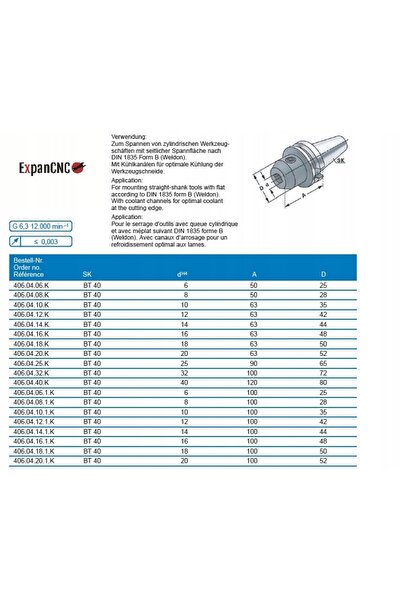 NO BRAND Suport tip clemă Weldon MAS 403 BT40 25MM 100