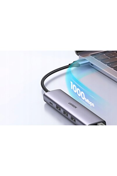 Ugreen Hub multifuncțional adaptor splitter USB 3.0 - 3x USB Ethernet RJ-45 USB