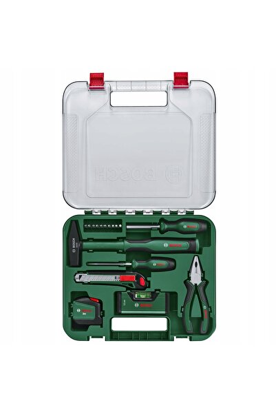 Bosch Set de unelte de mână: Nivelă, Ciocan, Ruletă, 17 piese 1600A02BY5