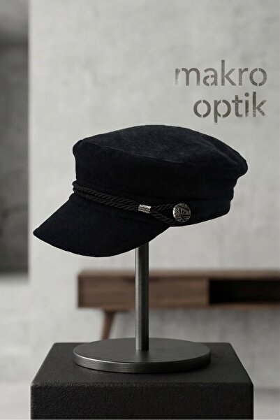 Makro Optik Kadın Kaptan Denizci Tipi Kaşe Kasket Şapka