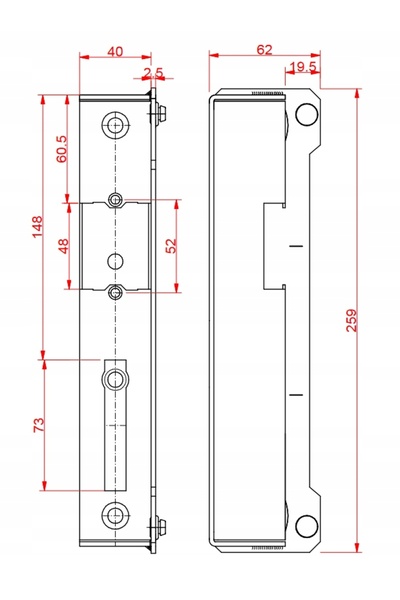 NO BRAND ÎNCUIETOARE ELECTRICĂ PENTRU POARTĂ SIMETRICĂ RIGEL DOOR BIRA 12V AC...