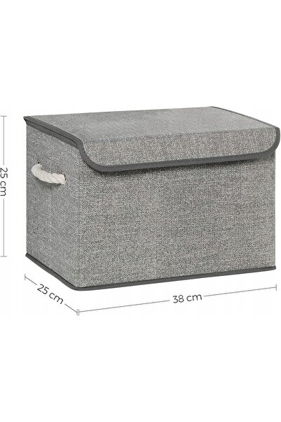 SONGMICS Set de 3 cutii de depozitare cu capace, aspect de in