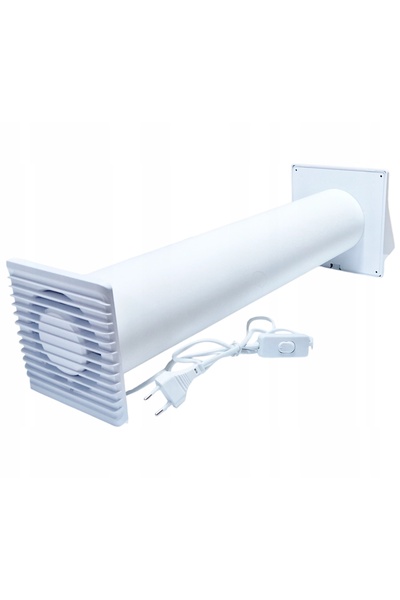 airRoxy Kit de ventilație ventilator extractor prin perete 100mm + CABLU CU Î...