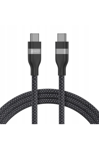 NO BRAND Cablu USB C la USB C Anker 1.8m 240W împletit din nailon negru