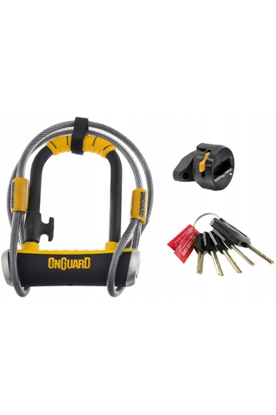 Onguard Antifurt bicicletă tip U PitBull Mini 8008, 5 chei cu cod + cablu