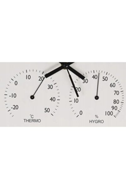 H&S Decoration Ceas de perete cu termometru și higrometru, rotund, mare, 38cm...