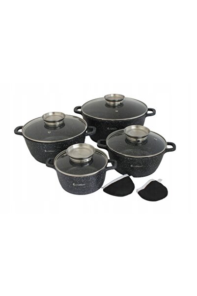 Elitehoff Set de ghivece 8e POTS BLACK stone
