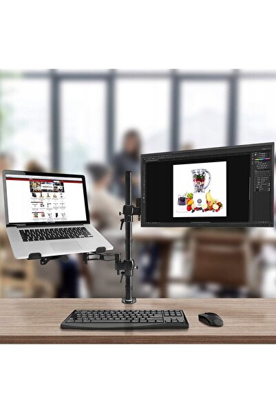 Duronic Suport de birou rotativ pentru monitor și masă pentru laptop