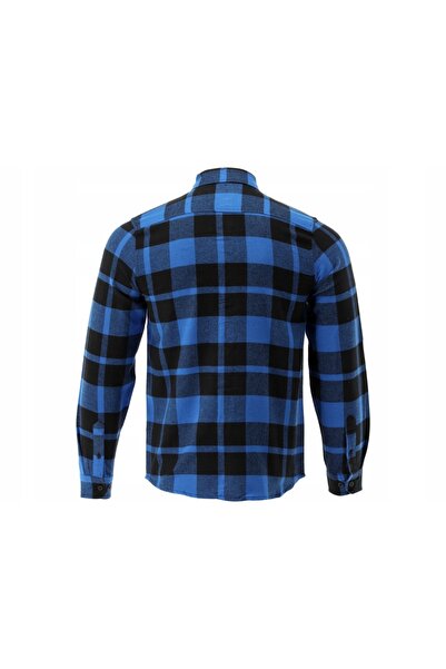 yato Cămașă bărbătească din flanelă, albastră, bumbac, 170g/m², mărimea S