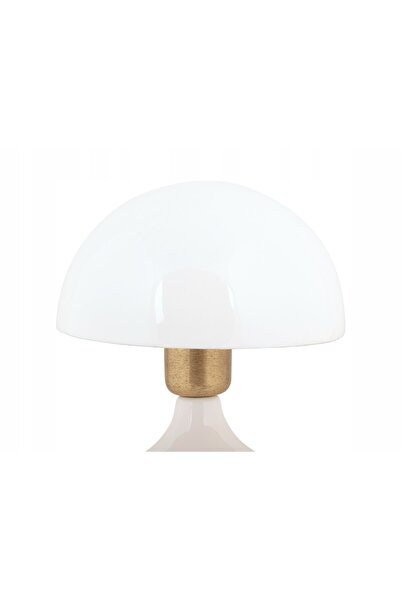 Leitmotiv Lampă de masă metalică albă FUNGUS Ø 17,5 cm, lampă de noapte lucioasă