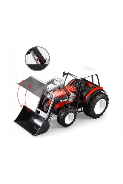 NO BRAND Jucărie tractor mare cu plug 2 în 1 - braț și lopată mobile ROȘU RC0666