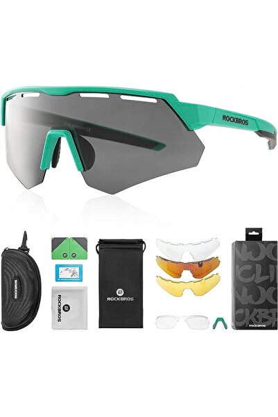 ROCKBROS Ochelari de soare polarizați pentru ciclism sportiv + Lentile inters...