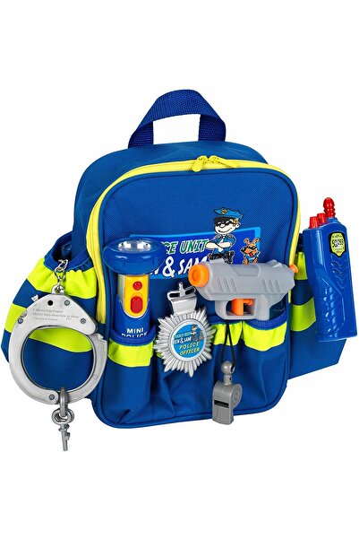 NO BRAND Rucsac mic de poliție cu echipament Ben și Sam: lanternă, cătușe, fl...