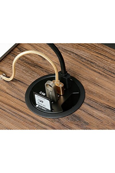 Spacetronik Priză de birou rotundă USB-C/USB/SD/TF, neagră